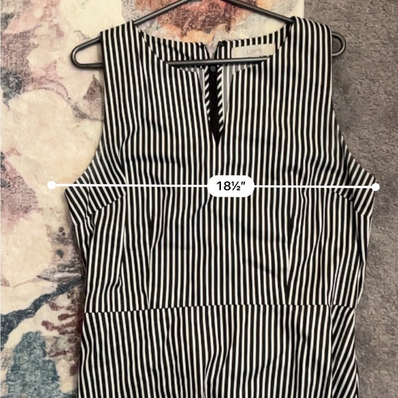 Loft Striped Split Neck Tie Dress - Picture 5 of 5